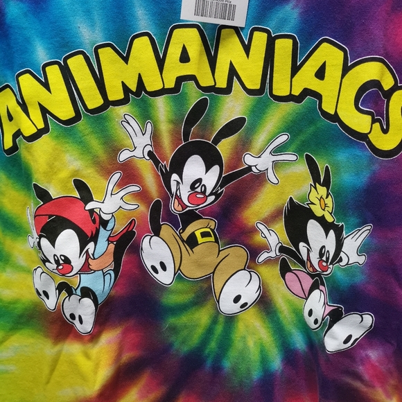 🆕💎Rare Animaniacs Tie Dye Rainbow Graphic Tee Size S Men Ripple Junction - Picture 3 of 5